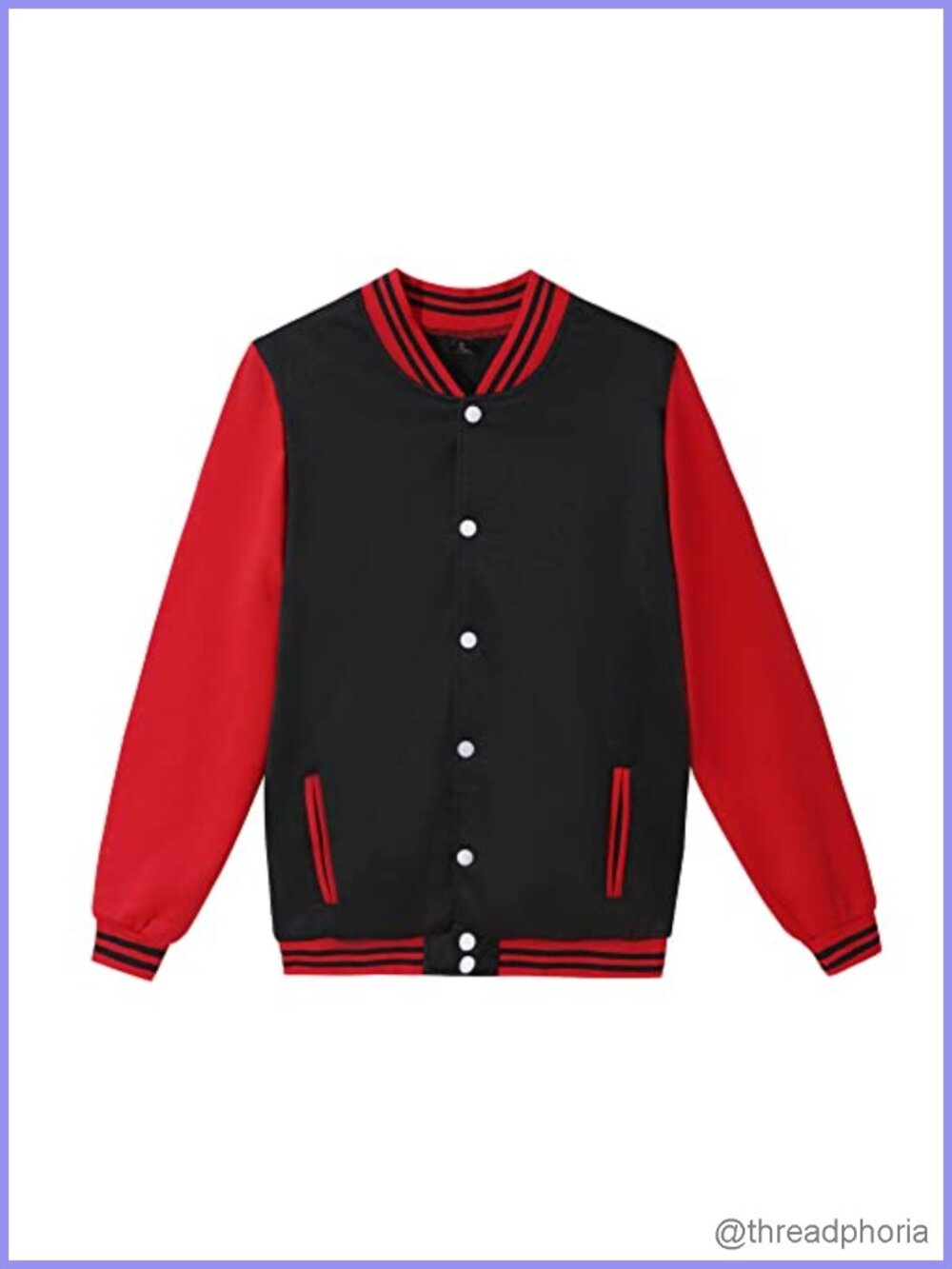 Unisex Varsity Baseball Jacket Loose Fit Button Front Lightweight Casual